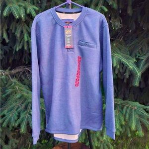 Blue Sherpa Henley Soft Thermal Outer Natural Fleece Inner Throughout Lee